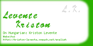 levente kriston business card